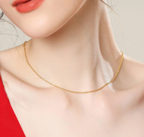100% 18K Gold Women's Necklace Fashion &Trendy yellow white rose lady unisex Female's chain
